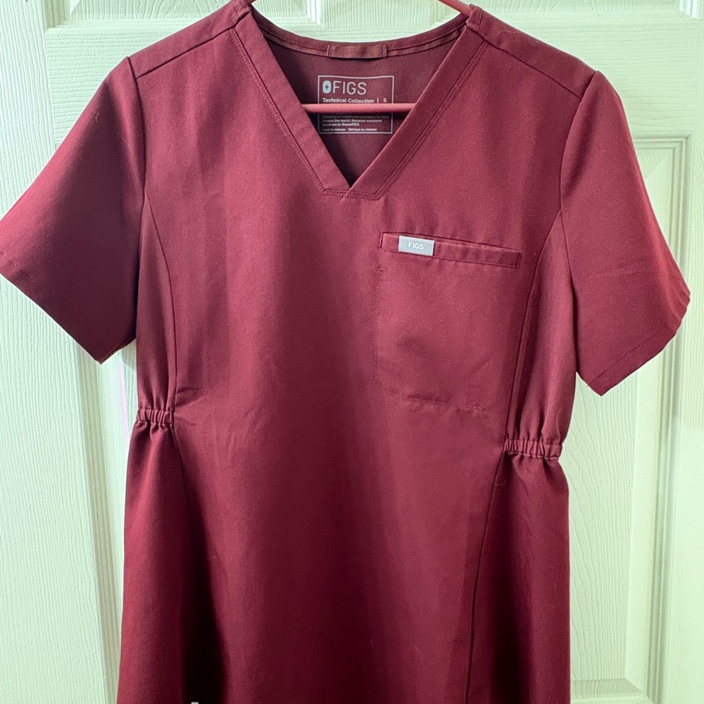 Figs Burgundy Maternity Scrub Set